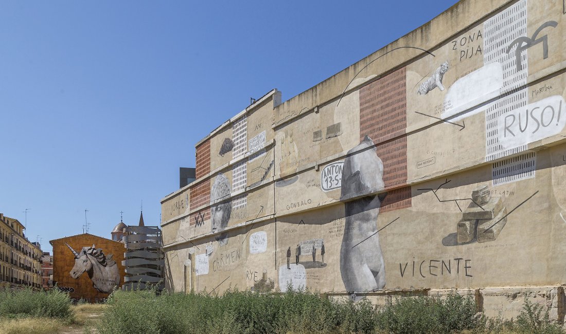 Lavori di Escif sui muri presso l'IVAM. Credits Institut Valencià d'Art Modern / WikiCommons